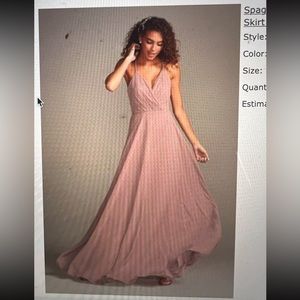 David’s Bridal Spaghetti Strap Full
Skirt Bridesmaid Dress